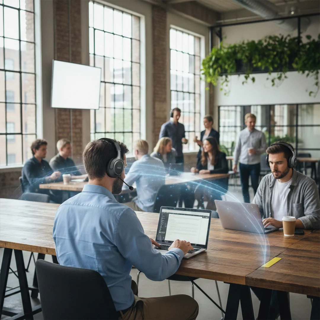 Hot desking busy office