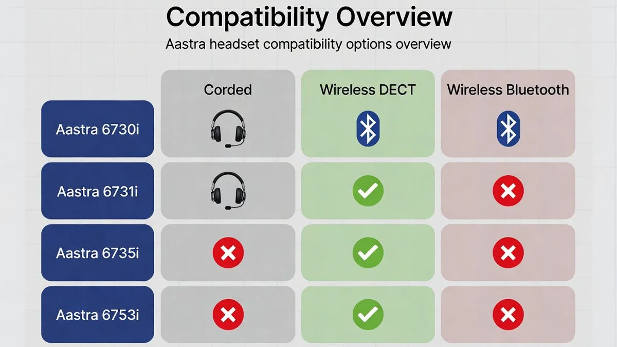 Aastra headset compatibility options overview