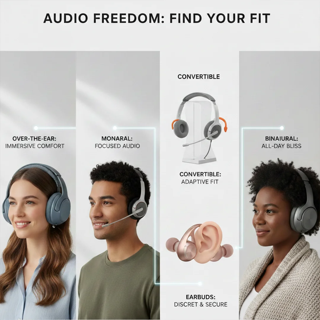 Headset wearing styles comfort