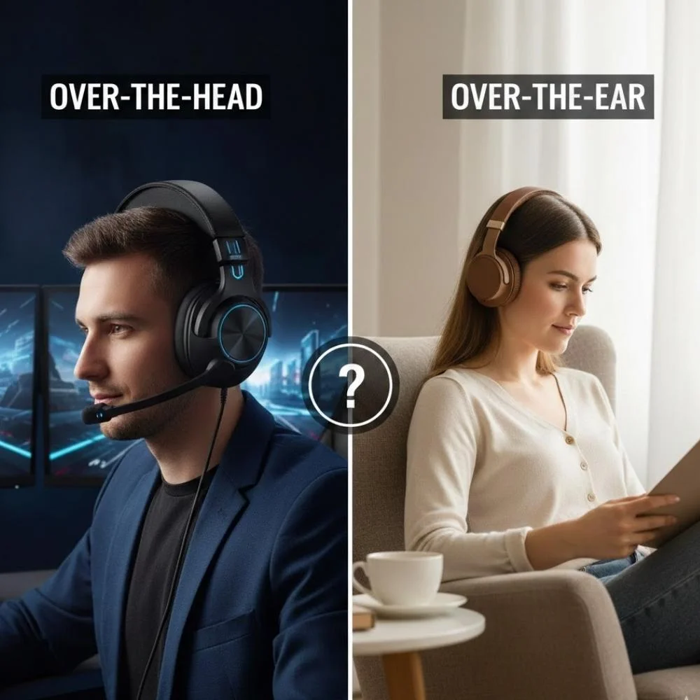 Over-the-head vs over-the-ear headsets