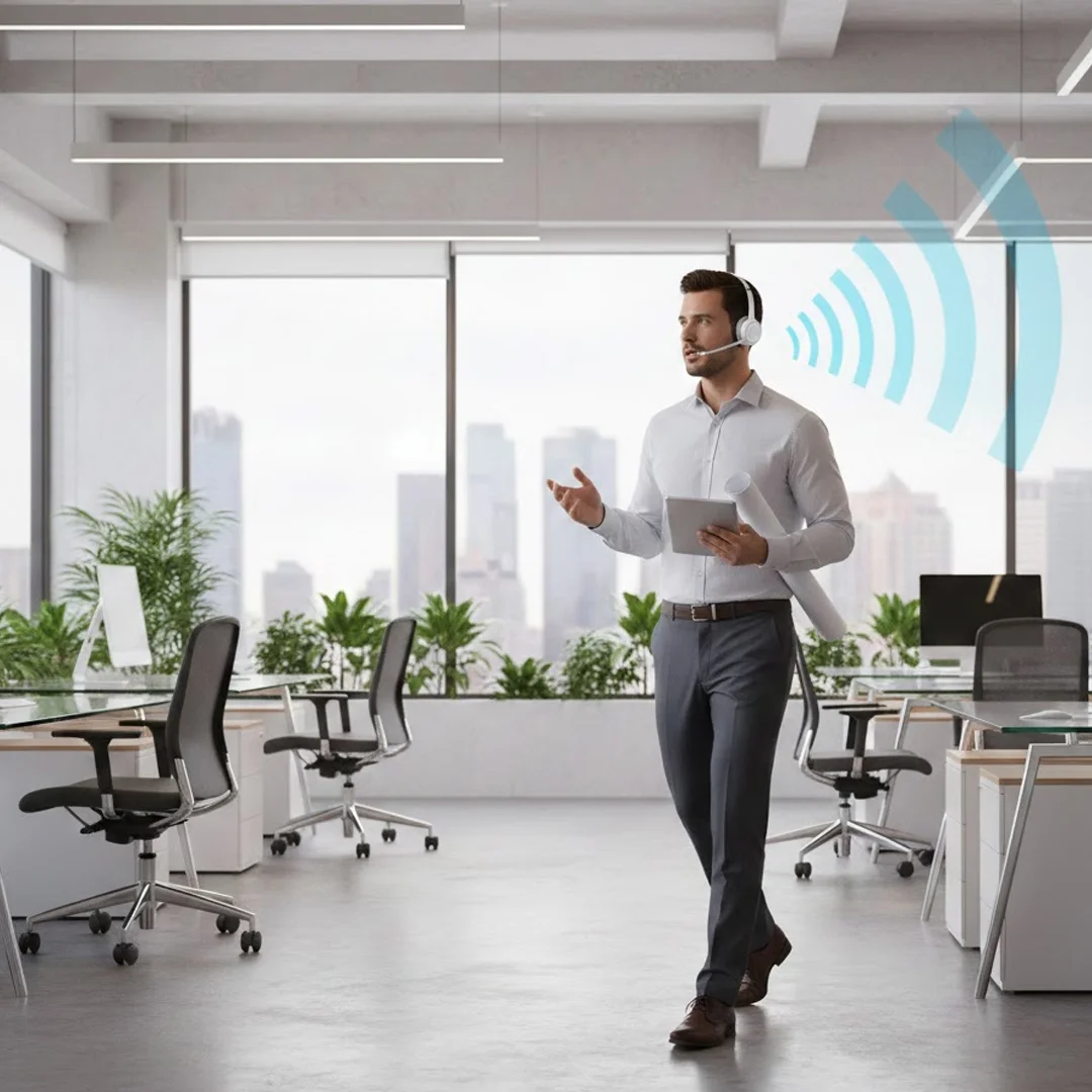 Wireless headsets for office phones