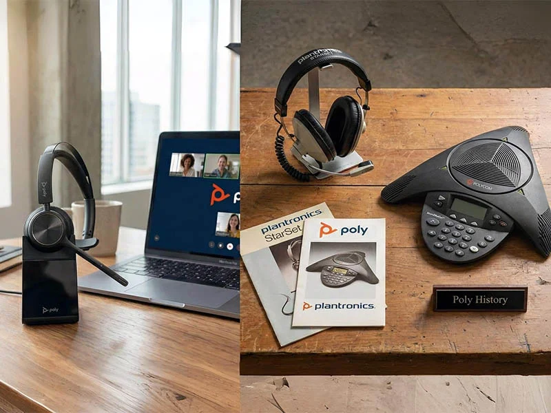 History of Poly Plantronics headsets