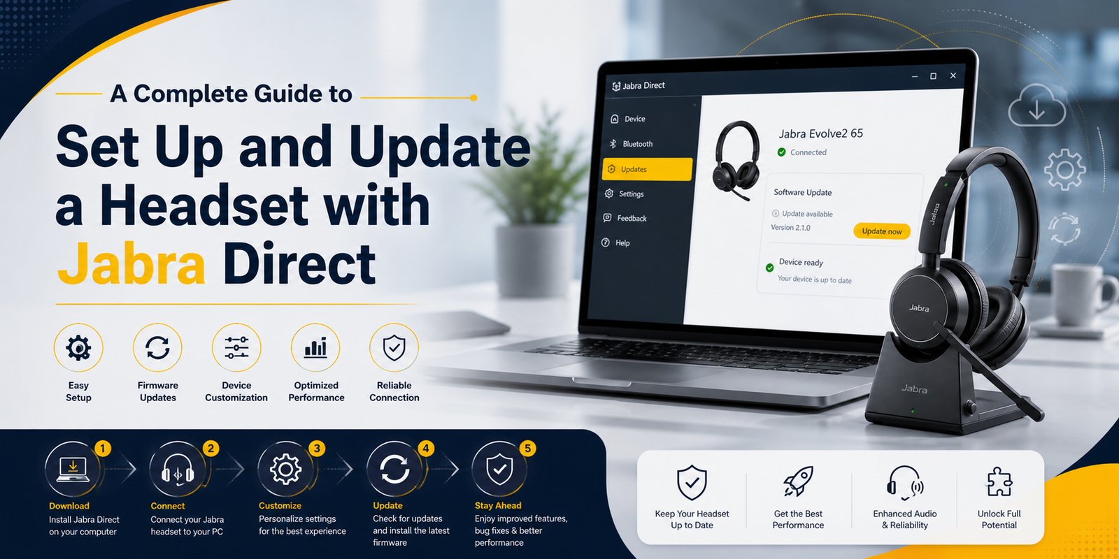 A Complete Guide to Set Up and Update a Headset with Jabra Direct