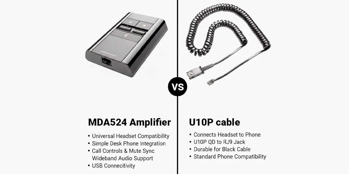 Professional using Plantronics HW540 corded headset with NEC phone