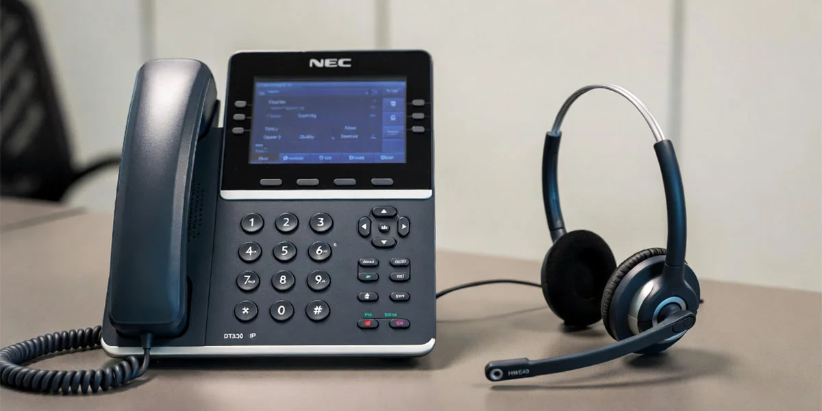 NEC phone with Poly headset properly connected