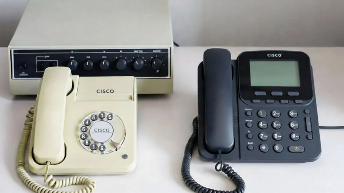 Comparison of older and newer Cisco phone headset connections