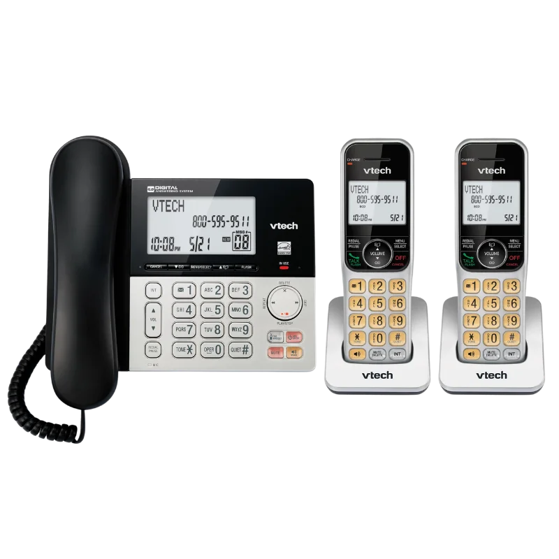 2 Handset Corded Cordless Answering Sys