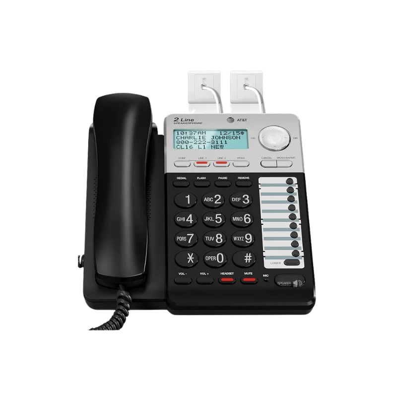 AT&T ML17939 2-Line Corded Office Phone System with Answering Machine and Caller ID/Call Waiting