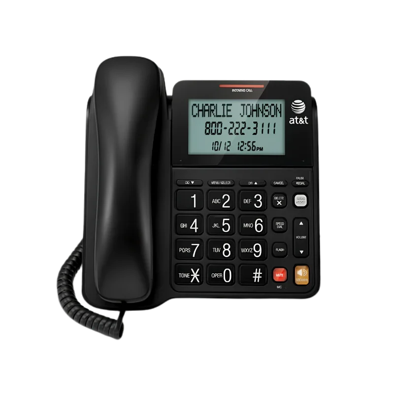 Corded Speakerphone with Display - BLACK