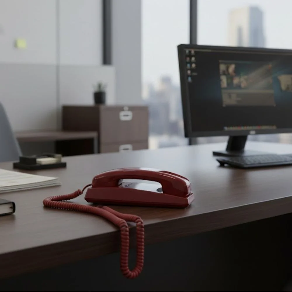 Cortelco Trendline Corded Telephone - RED