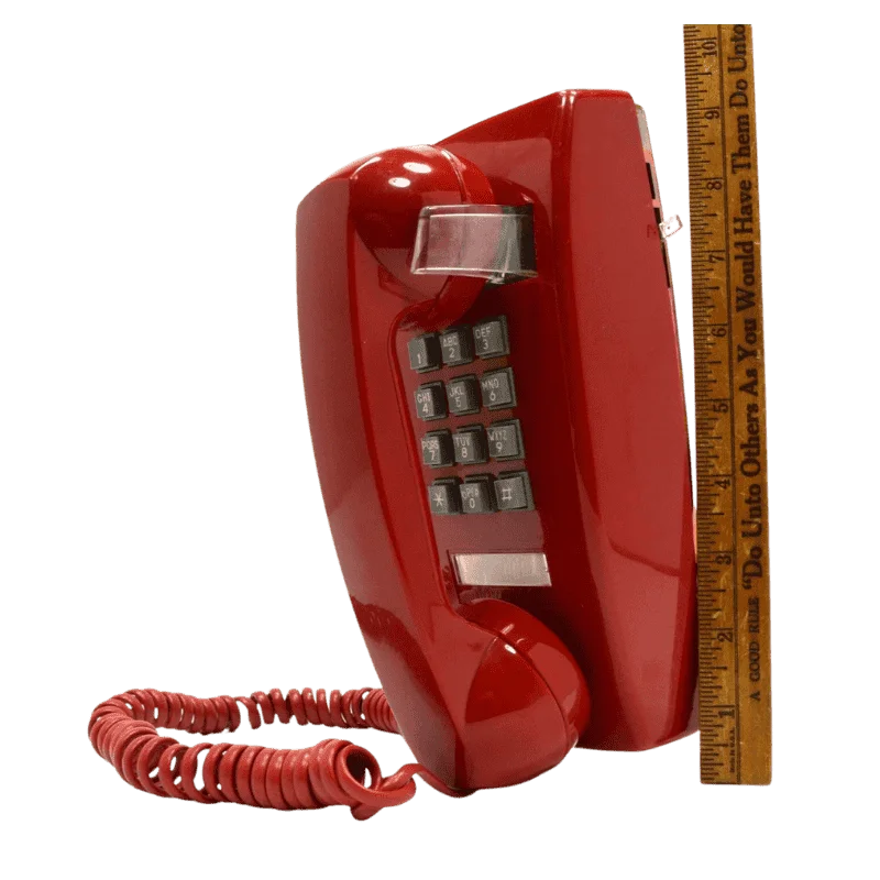 Cortelco Wall Phone with Message Light - Red