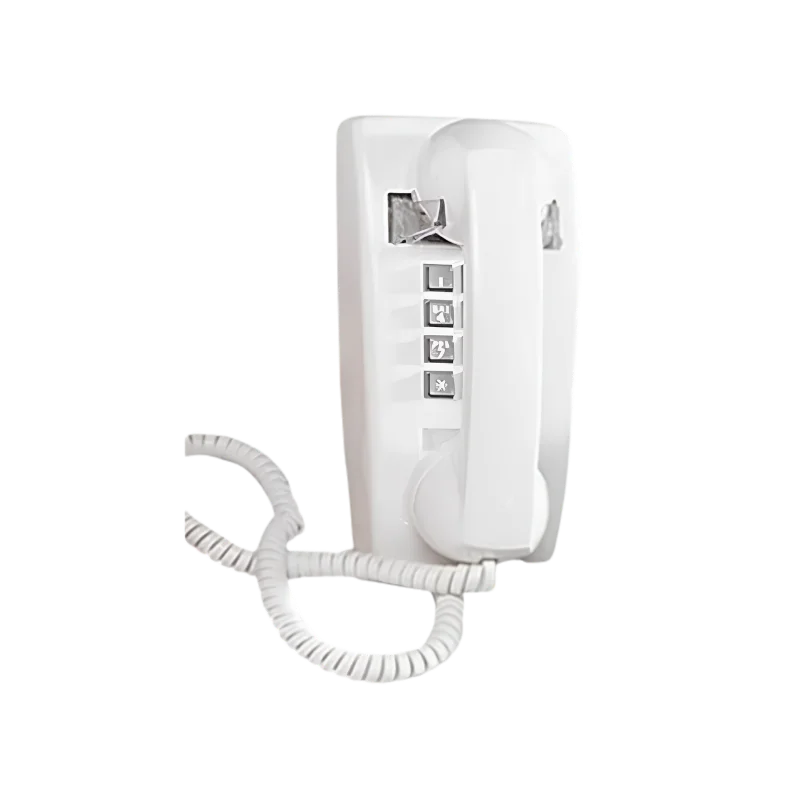 Cortelco Wall Phone with Volume - White