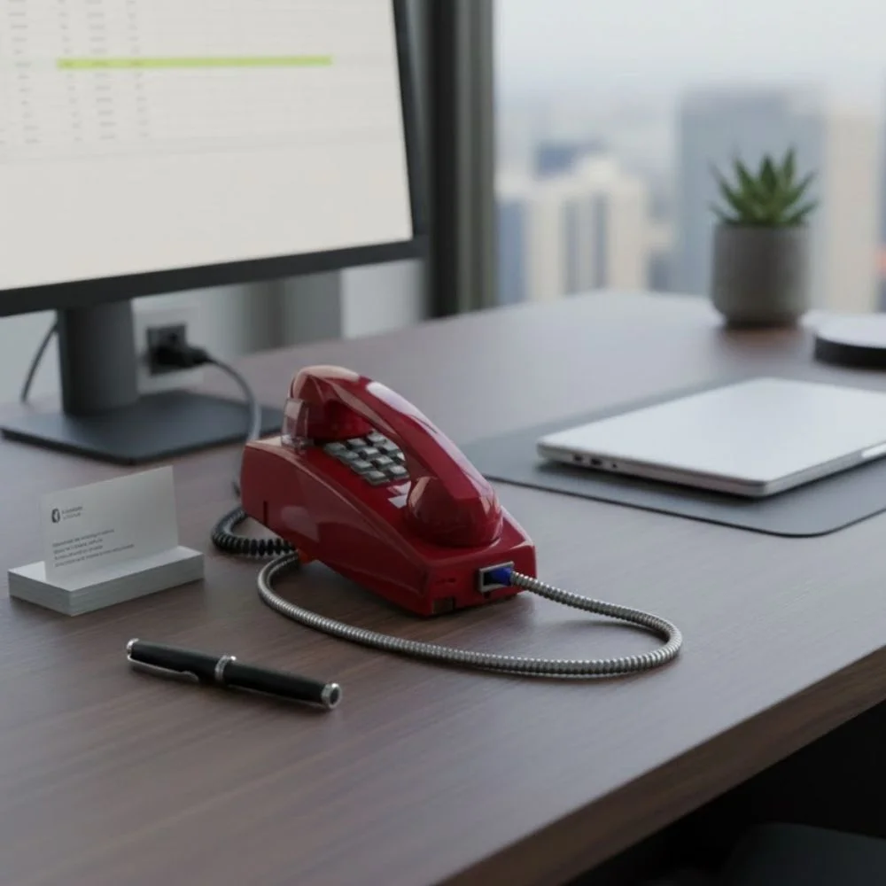 Cortelco Wall Phone Basic Armored Cord with Plastic Cradle - Black