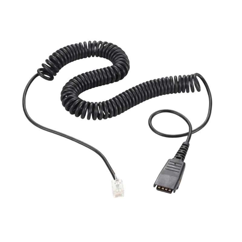 Jabra QD to RJ-9 Coiled Cord for Cisco 794x, 796x,and 797x Phones