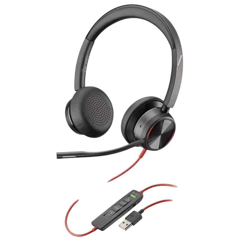 Plantronics Blackwire 8225 USB-A Corded Headset - Black