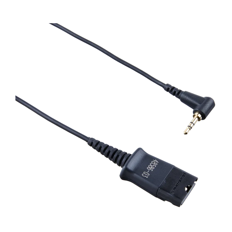 Plantronics Cable With Right Angle Plug, QD TO 2.5mm