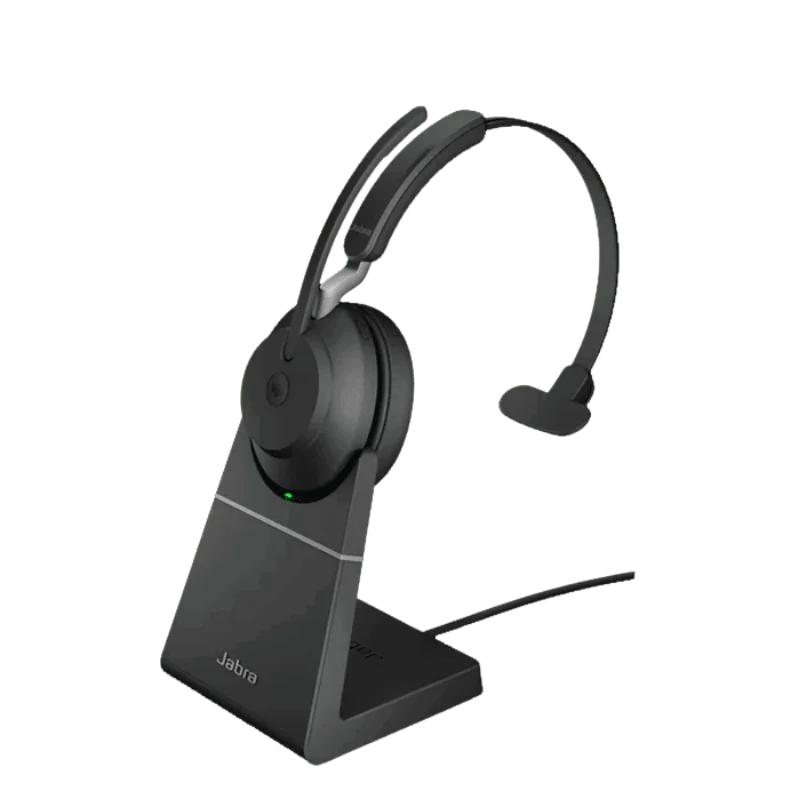 Jabra Evolve2 65 Link 380A MS Mono Wireless Headset with Charging Stand - Black