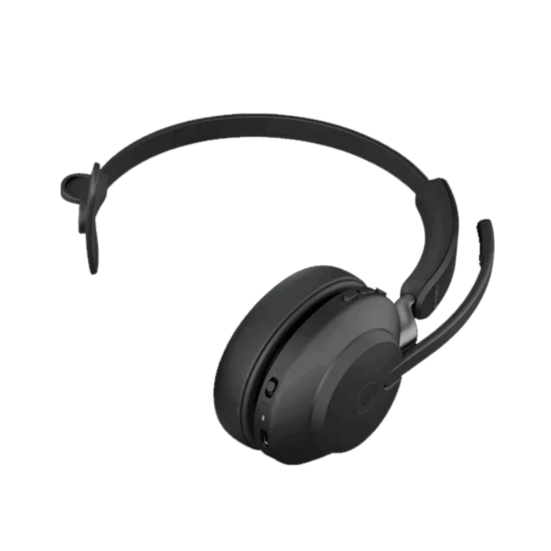 Jabra Evolve2 65 Link 380A MS Mono Wireless Headset with Charging Stand - Black