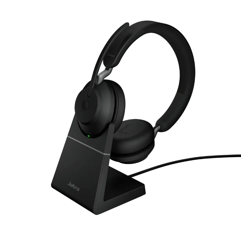 Jabra Evolve2 65 Link 380C UC Stereo Wireless Headset with Stand - Black