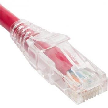 PATCH CORD CAT6 CLEAR BOOT 5' RED