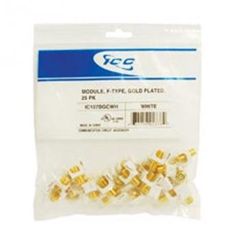 MODULE, F-TYPE, GOLD PLATED, 25 PK WHITE