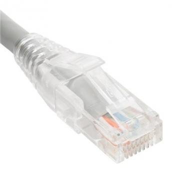 PATCH CORD CAT6 CLEAR BOOT 14' GRAY
