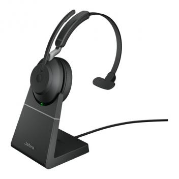 Jabra Evolve2 65 Link 380A MS Mono Wireless Headset with Charging Stand - Black
