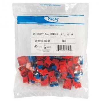 MODULE, CAT 5e, EZ, 25 PK, RED