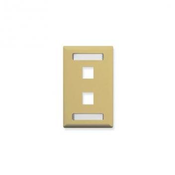 FACEPLATE, ID, 1-GANG, 2-PORT, IVORY