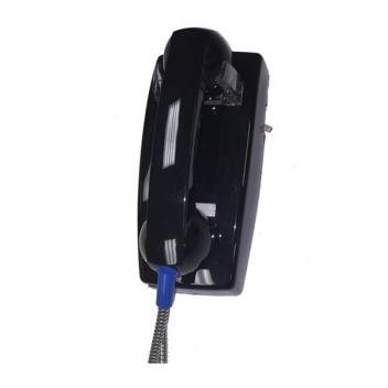 Cortelco Wall Phone Basic No Dial Armored Cord with Plastic Cradle - Black