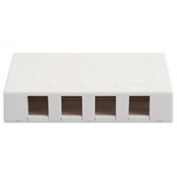 SURFACE MOUNT BOX, 4 PORT, WHITE