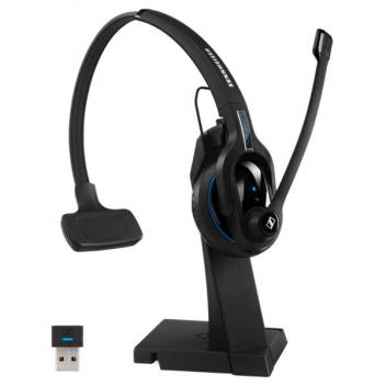 Sennheiser Single-sided bluetooth headset optimized for Lync, dongle, charging stand w/ USB cable