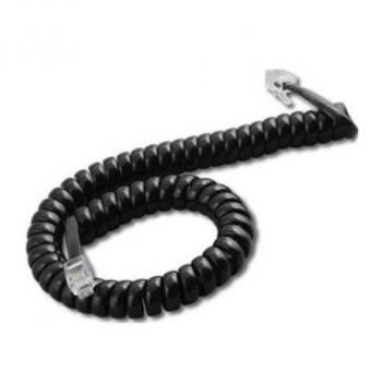 Walker Handset Cord 6 Conductor Modular to Modular 15 Ft. Black