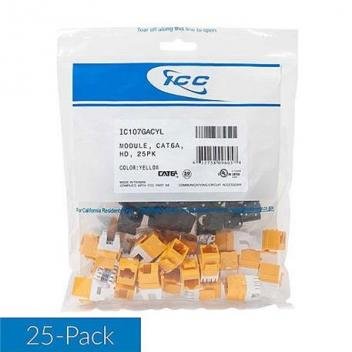 MODULE, CAT6A, HD, 25PK, YELLOW