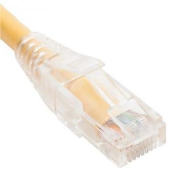 PATCH CORD CAT5e CLEAR BOOT 1' YELLOW