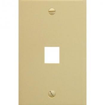 FACEPLATE, FLAT, 1-GANG, 1-PORT, IVORY