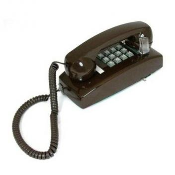 Cortelco Mini Wall Phone with Volume - Brown