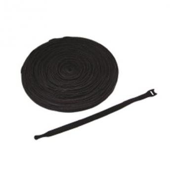VELCRO CABLE TIE, 8", BLACK, 100PK