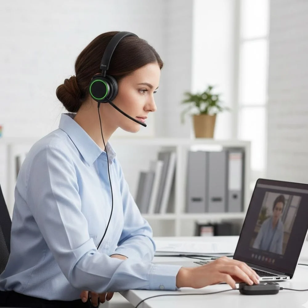 USB Double-Sided Binaural Headset