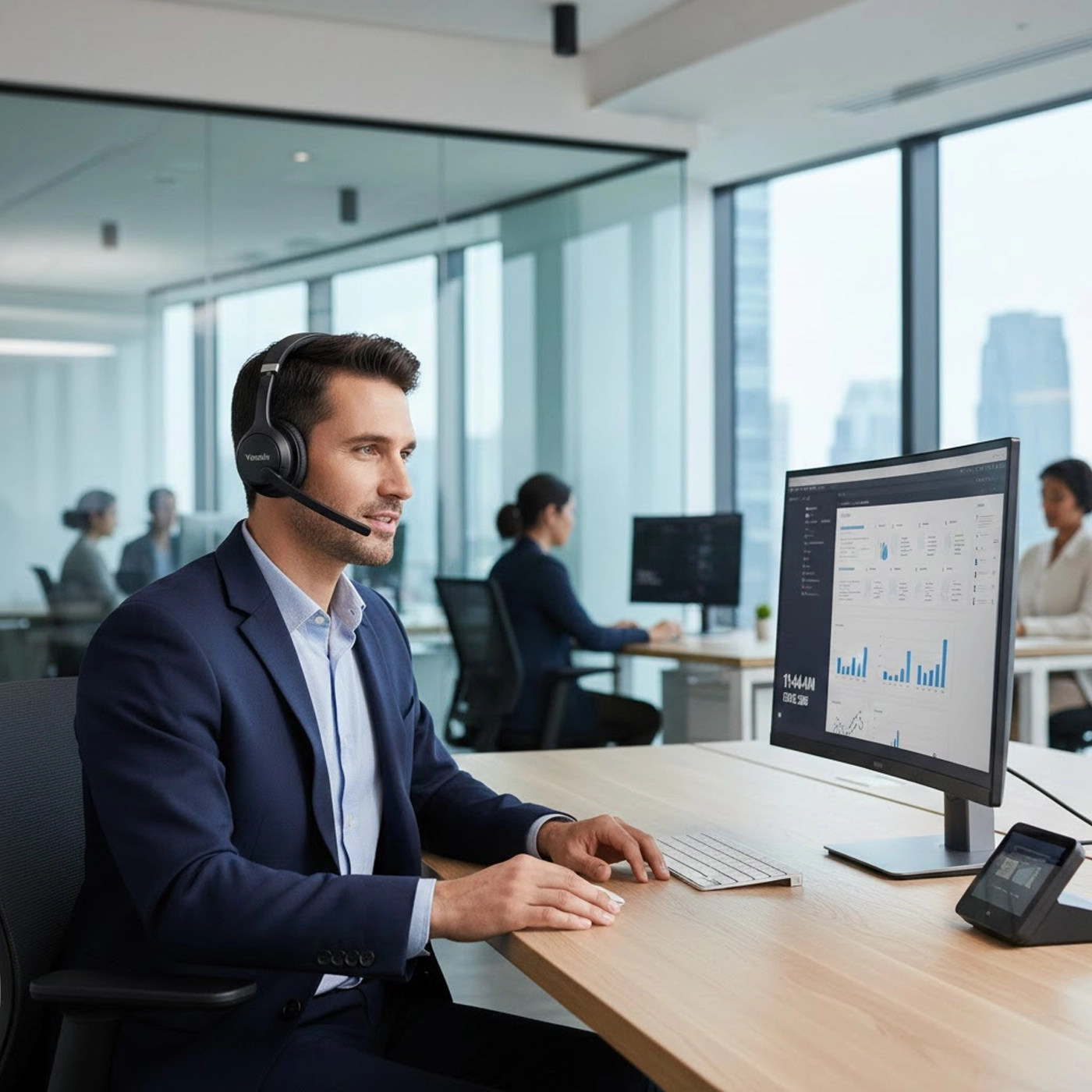 Professional using Yealink headset