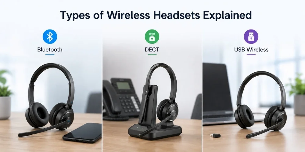 Types of Wireless Headsets Explained (Bluetooth, DECT, USB Wireless)