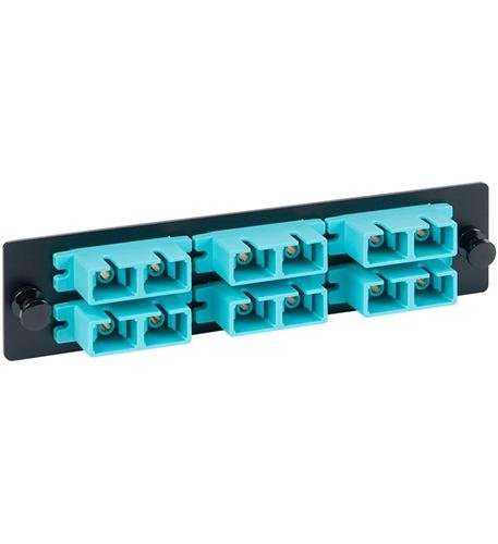 Adapter Panel, 6 Duplex SC, 12F, Aqua MM
