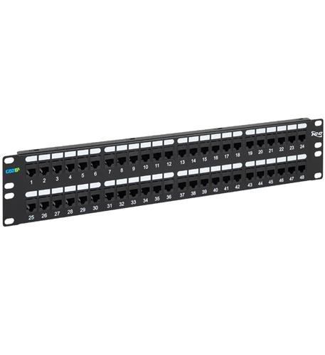 PATCH PANEL,CAT6A, FEED-THRU 48-P,2RMS