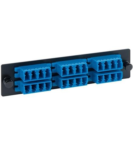 ADAPTER PANEL, 6 QUAD LC, 24F, BLUE, SM