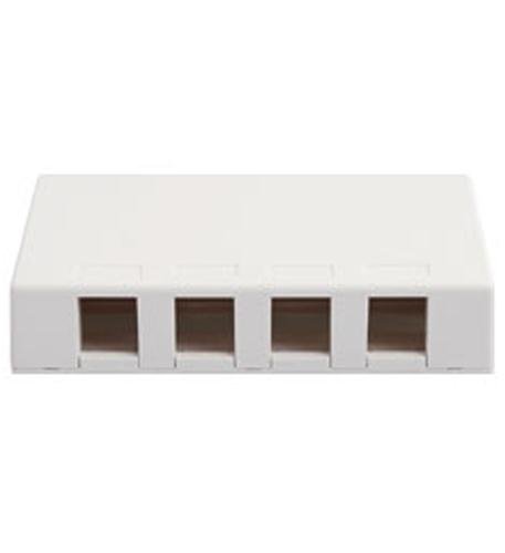 SURFACE MOUNT BOX, 4 PORT, WHITE