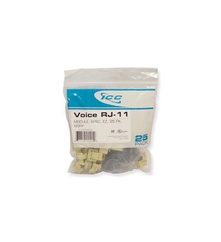 MODULE, VOICE, RJ-11, EZ, 25 PK, IVORY