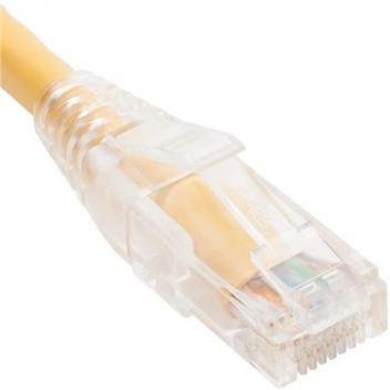 PATCH CORD CAT6 CLEAR BOOT 1' YELLOW