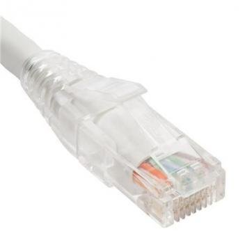 PATCH CORD CAT6 CLEAR BOOT 1' WHITE