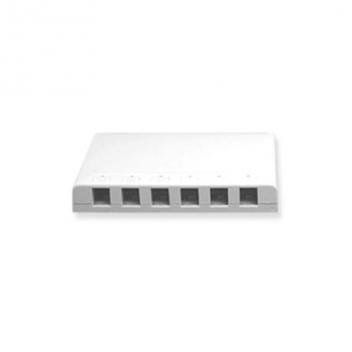 SURFACE MOUNT BOX, 6 PORT, WHITE