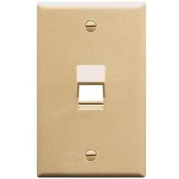 FACEPLATE, ANGLED, 1-GANG, 1-PORT, IVORY